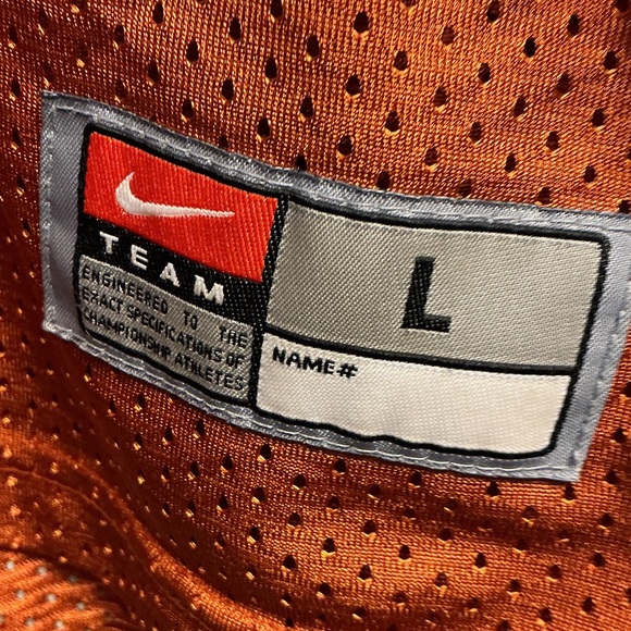 Nike Men's Burnt Orange Texas Jersey Sz Lg 0121 - Picture 2 of 3